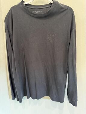 Spiritual Gangster Black Long Sleeve T-Shirt with Smiley Logo